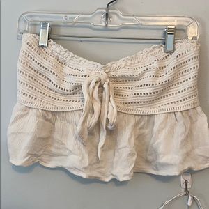 American Eagle cropped strapless top